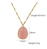 Wholesale Elegant Luxurious Simple Style Solid Color 304 Stainless Steel Copper Plating Inlay Natural Stone Solitaire Necklace main image 2