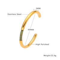 Ig Style Classic Style Commute C Shape Stainless Steel Titanium Steel Plating Inlay Zircon 18k Gold Plated Bangle main image 2