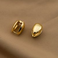 1 Pair Simple Style Water Droplets Plating Alloy Gold Plated Earrings main image 1