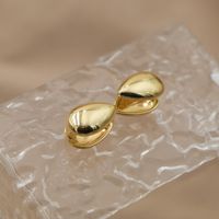 1 Pair Simple Style Water Droplets Plating Alloy Gold Plated Earrings main image 5