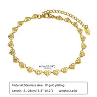 Simple Style Heart Shape Titanium Steel Plating Gold Plated Bracelets main image 2