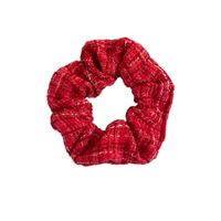 Women's Casual Plaid Solid Color Cloth Fabric Flannel Hair Tie main image 8