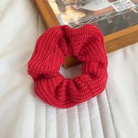 Women's Casual Plaid Solid Color Cloth Fabric Flannel Hair Tie sku image 6