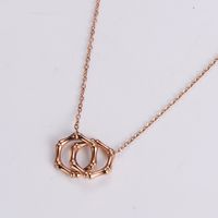 Stainless Steel 18K Gold Plated Rose Gold Plated Elegant Simple Style Plating Geometric Pendant Necklace sku image 3