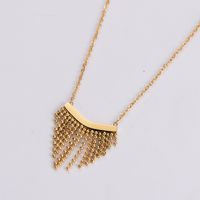 Stainless Steel 18K Gold Plated Rose Gold Plated IG Style Simple Style Plating Tassel Pendant Necklace sku image 2