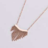 Stainless Steel 18K Gold Plated Rose Gold Plated IG Style Simple Style Plating Tassel Pendant Necklace sku image 3