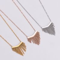 Stainless Steel 18K Gold Plated Rose Gold Plated IG Style Simple Style Plating Tassel Pendant Necklace main image 3