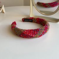 Women's Sweet Argyle Cloth Sponge Knit Hair Band sku image 4