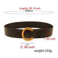 Simple Style Classic Style Letter Solid Color Pu Leather Buckle Women's Leather Belts main image 3
