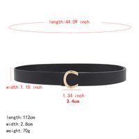 Simple Style Classic Style Letter Solid Color Pu Leather Buckle Women's Leather Belts main image 2