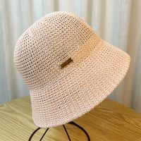 Women's Elegant Romantic Sweet Letter Sewing Big Eaves Bucket Hat main image 4