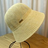 Women's Elegant Romantic Sweet Letter Sewing Big Eaves Bucket Hat sku image 9