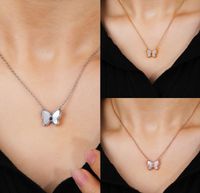 Simple Style Butterfly Copper Plating Inlay Shell 18k Gold Plated Rose Gold Plated White Gold Plated Necklace main image 1