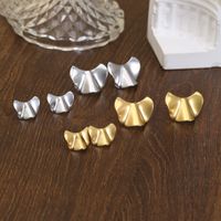 1 Pair Simple Style Commute Solid Color Polishing Plating Stainless Steel 18K Gold Plated Ear Studs main image 1