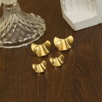 1 Pair Simple Style Commute Solid Color Polishing Plating Stainless Steel 18K Gold Plated Ear Studs main image 4