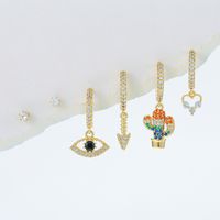 1 Set Simple Style Geometric Plating Inlay Brass Zircon 18k Gold Plated Silver Plated Drop Earrings main image 1