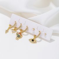 1 Set Simple Style Geometric Plating Inlay Brass Zircon 18k Gold Plated Silver Plated Drop Earrings main image 3