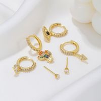 1 Set Simple Style Geometric Plating Inlay Brass Zircon 18k Gold Plated Silver Plated Drop Earrings main image 4