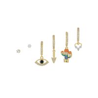 1 Set Simple Style Geometric Plating Inlay Brass Zircon 18k Gold Plated Silver Plated Drop Earrings main image 6
