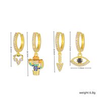 1 Set Simple Style Geometric Plating Inlay Brass Zircon 18k Gold Plated Silver Plated Drop Earrings main image 2
