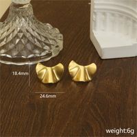 1 Pair Simple Style Commute Solid Color Polishing Plating Stainless Steel 18K Gold Plated Ear Studs sku image 4