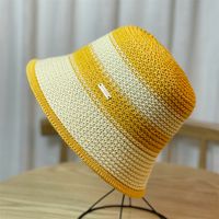 Frau Elegant Romantisch Farbblock Große Traufen Bucket Hat sku image 2