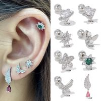 1 Piece Simple Style Geometric Plating Inlay Brass Zircon 18k Gold Plated White Gold Plated Ear Studs main image 7