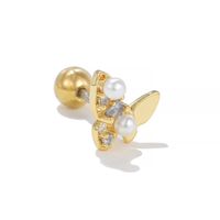 1 Piece Simple Style Geometric Plating Inlay Brass Zircon 18k Gold Plated White Gold Plated Ear Studs sku image 8