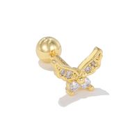 1 Piece Simple Style Geometric Plating Inlay Brass Zircon 18k Gold Plated White Gold Plated Ear Studs sku image 4