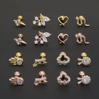 1 Piece Simple Style Geometric Plating Inlay Brass Zircon 18k Gold Plated White Gold Plated Ear Studs main image 4