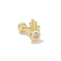 1 Piece Simple Style Geometric Plating Inlay Brass Zircon 18k Gold Plated White Gold Plated Ear Studs sku image 3
