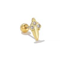 1 Piece Simple Style Geometric Plating Inlay Brass Zircon 18k Gold Plated White Gold Plated Ear Studs sku image 5
