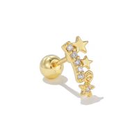 1 Piece Simple Style Geometric Plating Inlay Brass Zircon 18k Gold Plated White Gold Plated Ear Studs sku image 7