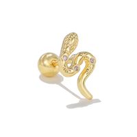 1 Piece Simple Style Geometric Plating Inlay Brass Zircon 18k Gold Plated White Gold Plated Ear Studs sku image 9