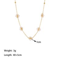 304 Stainless Steel 18K Gold Plated Elegant Simple Style Polishing Plating Inlay Flower Plastic Bracelets Necklace main image 3