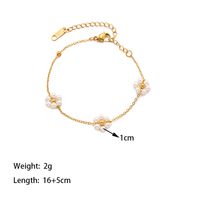 304 Stainless Steel 18K Gold Plated Elegant Simple Style Polishing Plating Inlay Flower Plastic Bracelets Necklace main image 5
