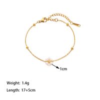 304 Stainless Steel 18K Gold Plated Elegant Simple Style Polishing Plating Inlay Flower Plastic Bracelets Necklace main image 2
