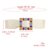 Elegant Square Pu Leather Inlay Artificial Rhinestones Women's Leather Belts main image 2