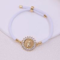 Classic Style Portrait Rope Copper Plating Inlay Zircon 18k Gold Plated Unisex Bracelets main image 6