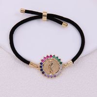 Classic Style Portrait Rope Copper Plating Inlay Zircon 18k Gold Plated Unisex Bracelets main image 7