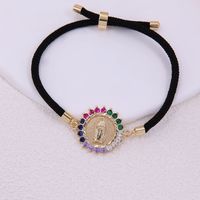 Classic Style Portrait Rope Copper Plating Inlay Zircon 18k Gold Plated Unisex Bracelets main image 8