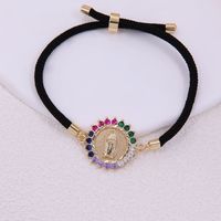 Estilo Clásico Retrato Soga Cobre Enchapado Embutido Circón Chapado En Oro De 18 Quilates. Unisexo Pulsera sku image 3