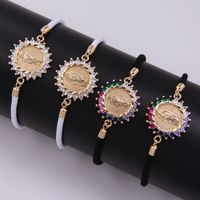 Classic Style Portrait Rope Copper Plating Inlay Zircon 18k Gold Plated Unisex Bracelets main image 1