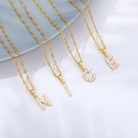 Wholesale Sweet Letter Stainless Steel Copper Pendant Necklace main image 5