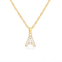 Wholesale Sweet Letter Stainless Steel Copper Pendant Necklace sku image 1