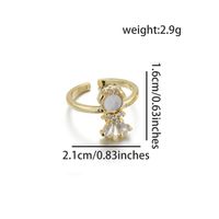 1 Piece Basic Human Mermaid Copper Plating Inlay Ring Accessories Jewelry Accessories sku image 4