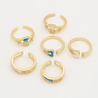 1 Piece Basic Heart Shape Copper Plating Inlay Ring Accessories Jewelry Accessories main image 4