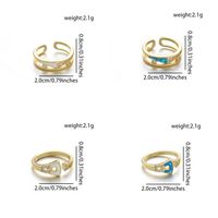 1 Piece Basic Heart Shape Copper Plating Inlay Ring Accessories Jewelry Accessories main image 2