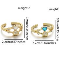 1 Piece Basic Heart Shape Copper Plating Inlay Ring Accessories Jewelry Accessories main image 3