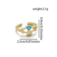 1 Piece Basic Heart Shape Copper Plating Inlay Ring Accessories Jewelry Accessories sku image 5